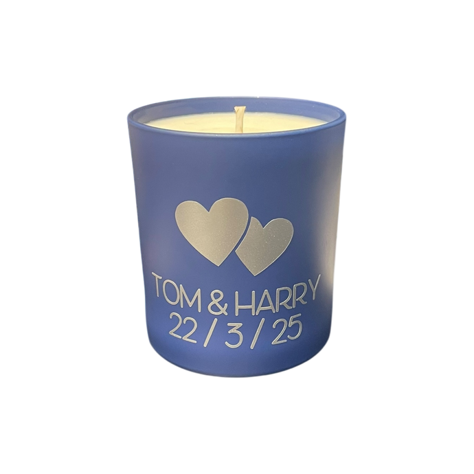 Soy Wax Scented Candle - Personalised Love - blue