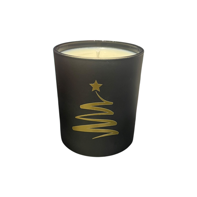 Soy Wax Scented Candle - Christmas Tree - black