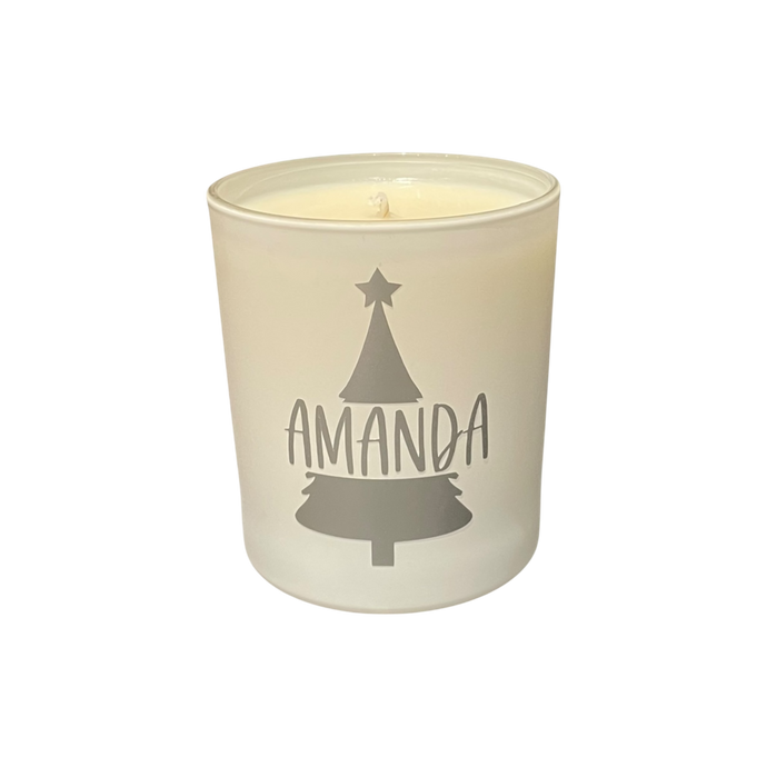 Soy Wax Scented Candle - Personalised Christmas - white