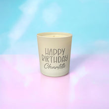 Load image into Gallery viewer, Soy Wax Scented Candle - Personalised Happy Birthday - white
